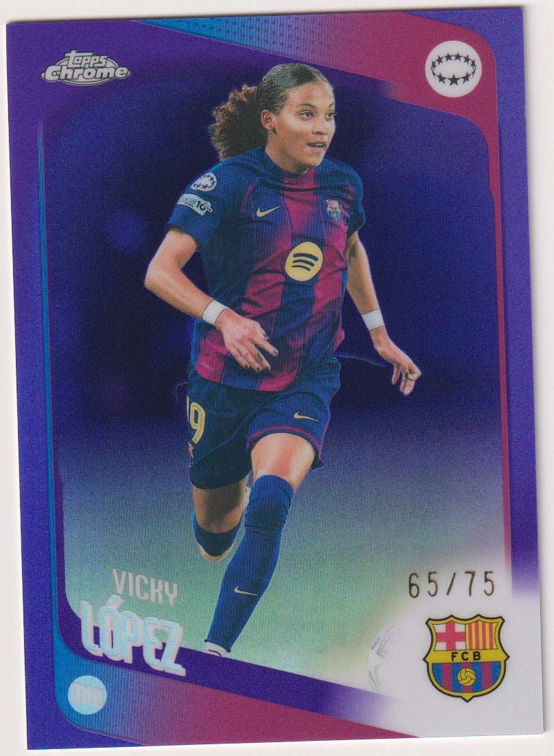 Topps Chrome 2025-26 Vicky Lopez FC Barcelona Parallel 65/75 Refractor – Bild 1