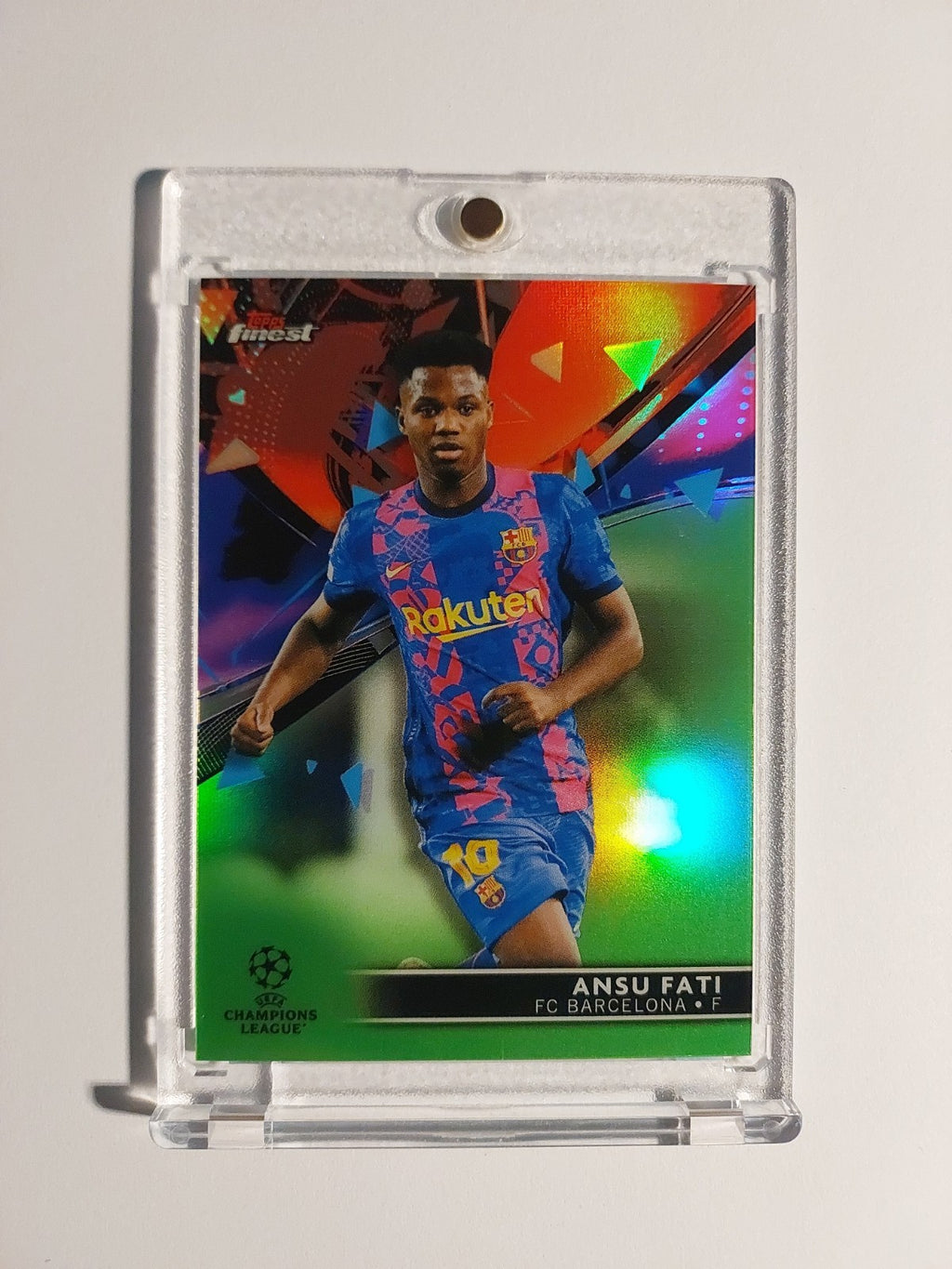 Topps Finest 2021-22 Ansu Fati Barcelona Spanien Parallel 68/99 Rare Refractor – Bild 1