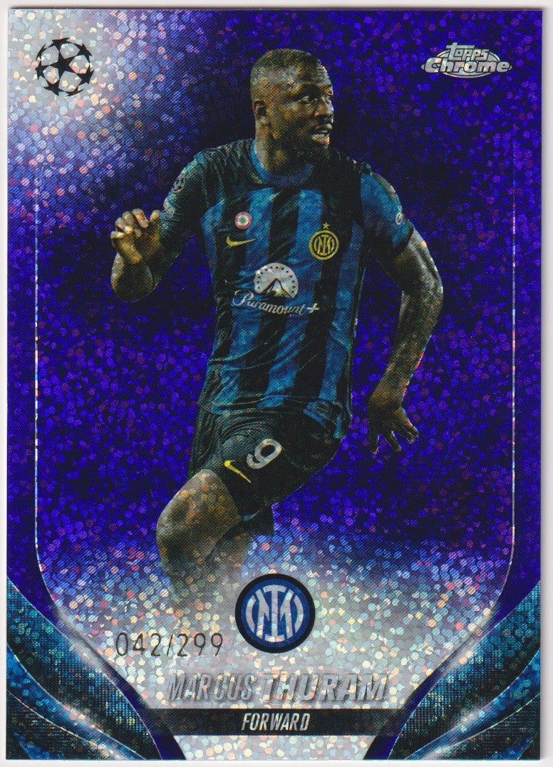 Topps Chrome 2023-24 Marcus Thuram FC Internazionale Milano Parallel 042/299 52 – Bild 1