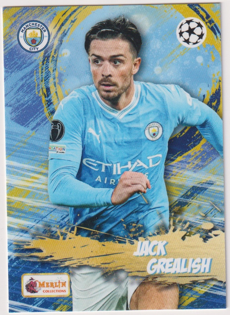 Topps Merlin Heritage 2022-23 Jack Grealish Manchester City Blue Parallel – Bild 1