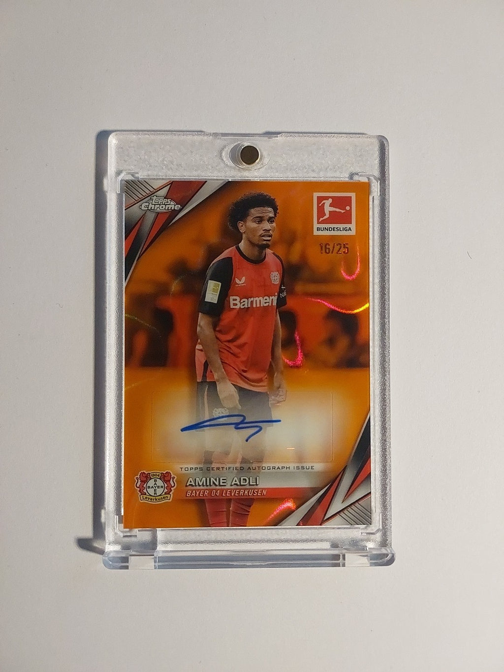 Topps Chrome Bundesliga 2024-25 Amine Adli Auto Leverkusen Parallel 16/25 Rare – Bild 1