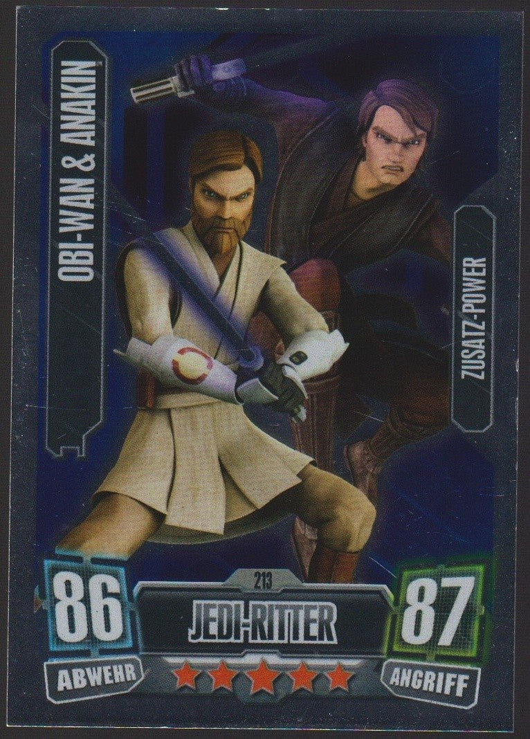 Topps Star Wars 2011 Obi-Wan & Anakin Skywalker Republik Jedi TCG Rare #213 – Bild 1