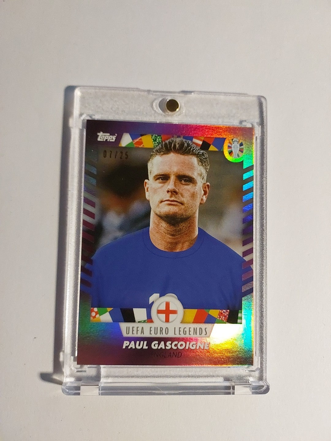 Topps Platinum Curated Euro 2024 Paul Gascoigne England Parallel 7/25 Refractor – Bild 1