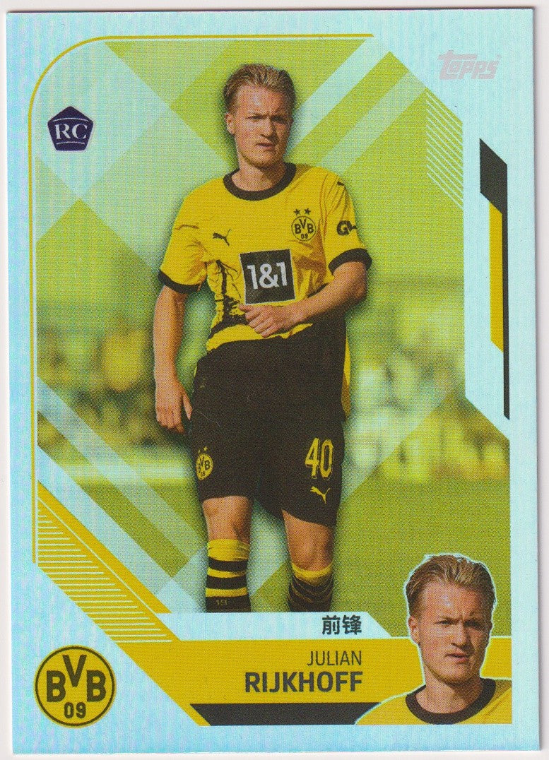 Topps Broussia Dortmund 2023-24 Julian Rijkhoff Rookie BVB Parallel Rare – Bild 1