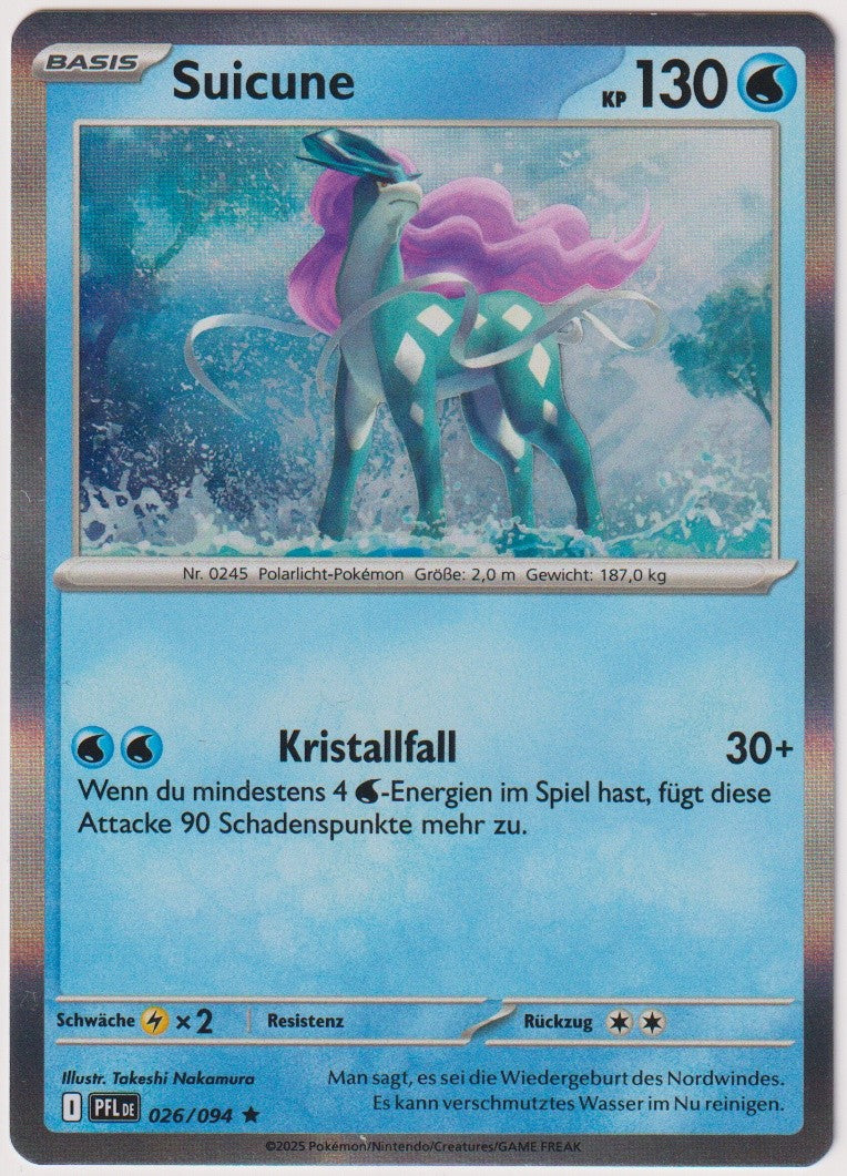 Pokemon TCG Suicune #26/094 Rare (R) Holo Deutsch 2025 – Bild 1