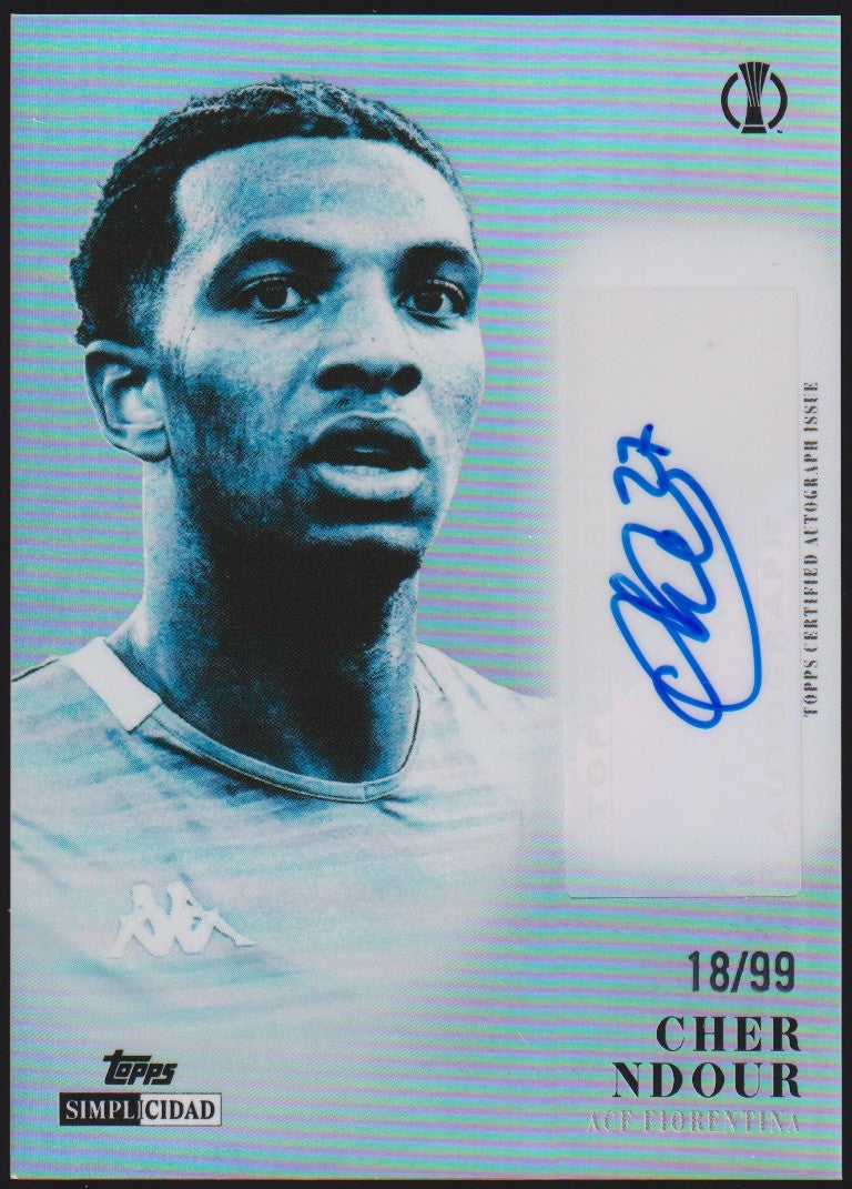 Topps Simplicidad 2025-26 Cher Ndour Auto Fiorentina Parallel 18/99 Refractor – Bild 1