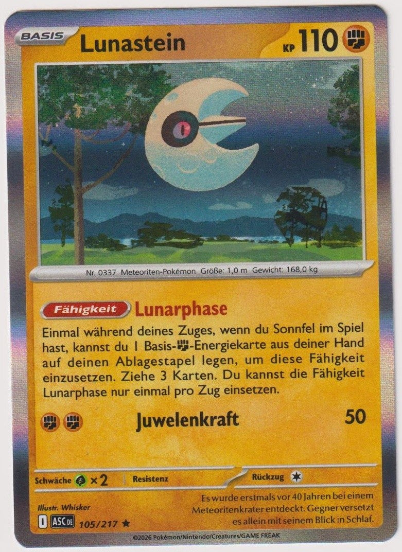 Pokemon TCG Lunatone #105/217 Rare (R) Holo Deutsch 2026 – Bild 1