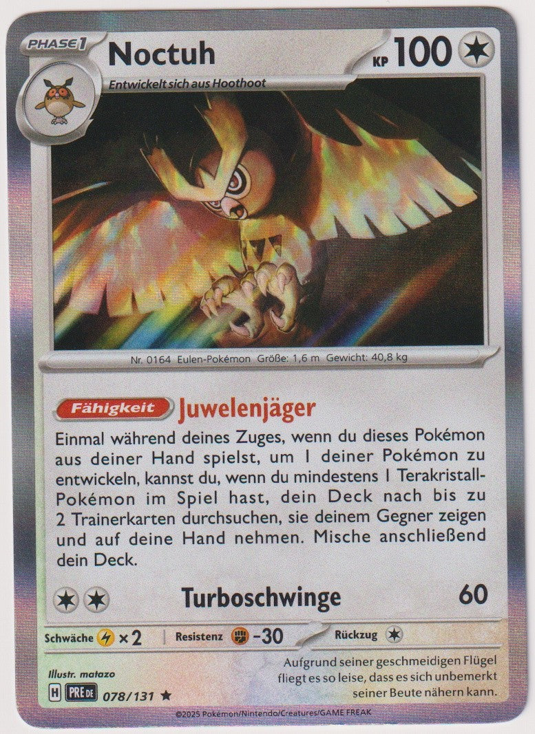 Pokemon TCG Noctowl #78/131 Rare (R) Holo Deutsch 2025 – Bild 1