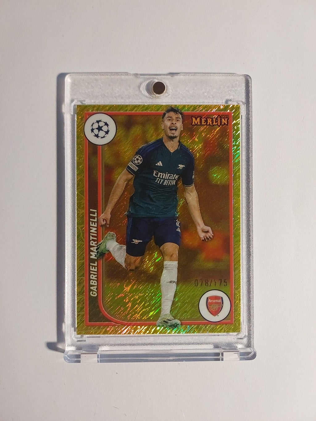 Topps Merlin 2023-24 Gabriel Martinelli Arsenal Parallel 78/175 Refractor Rare – Bild 1