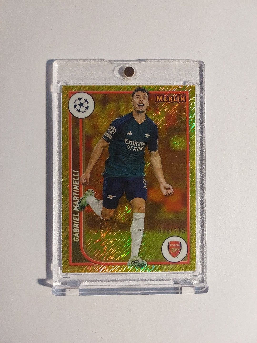 Topps Merlin 2023-24 Gabriel Martinelli Arsenal Parallel 78/175 Refractor Rare – Bild 1