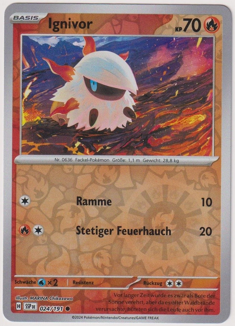 Pokemon TCG Larvesta #24/191 Common (C) Reverse Holo Deutsch 2024 – Bild 1