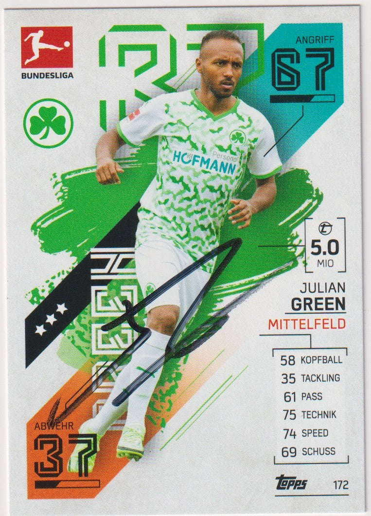 Topps Match Attax 2021-22 Julian Green SPVGG Greuther Fürth Trading Card Game – Bild 1