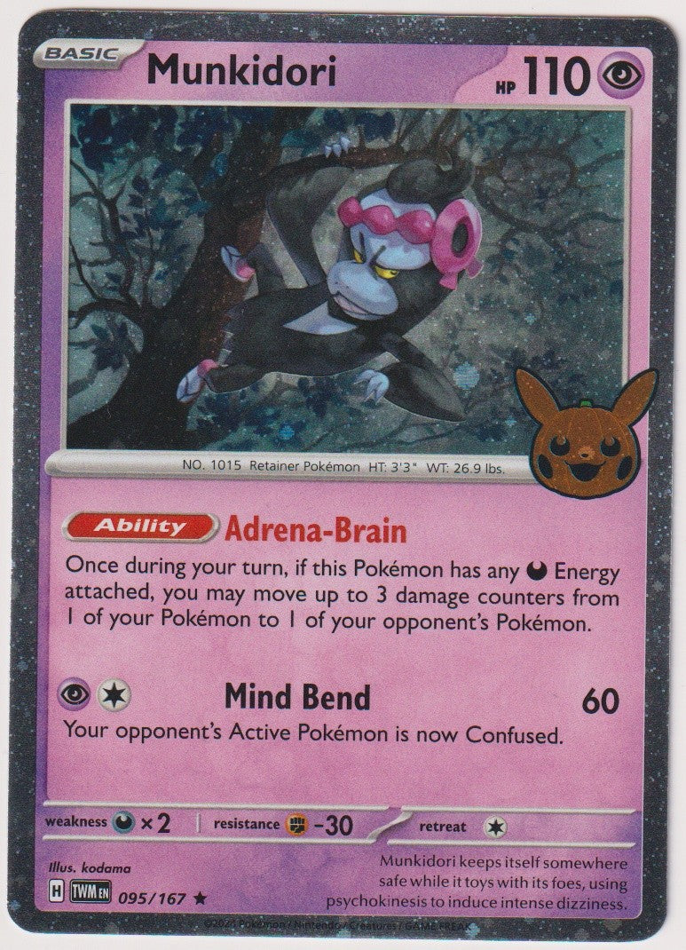 Pokemon TCG Munkidori #95/167 Rare (R) Cosmos Holo Englisch 2024 – Bild 1