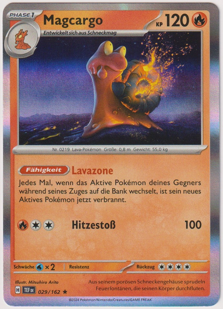 Pokemon TCG Magcargo #29/162 Rare (R) Holo Deutsch 2024 – Bild 1