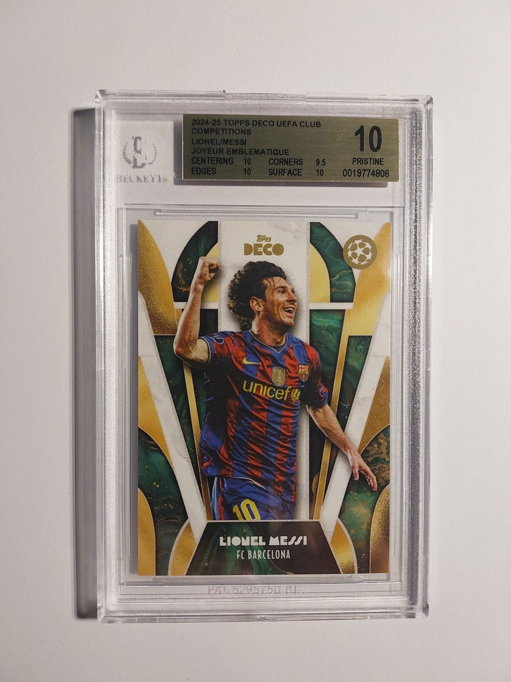 Topps UCC Deco 2024-25 Lionel Messi Barcelona Parallel BGS 10 PSA POP 1 Rare Hit – Bild 1