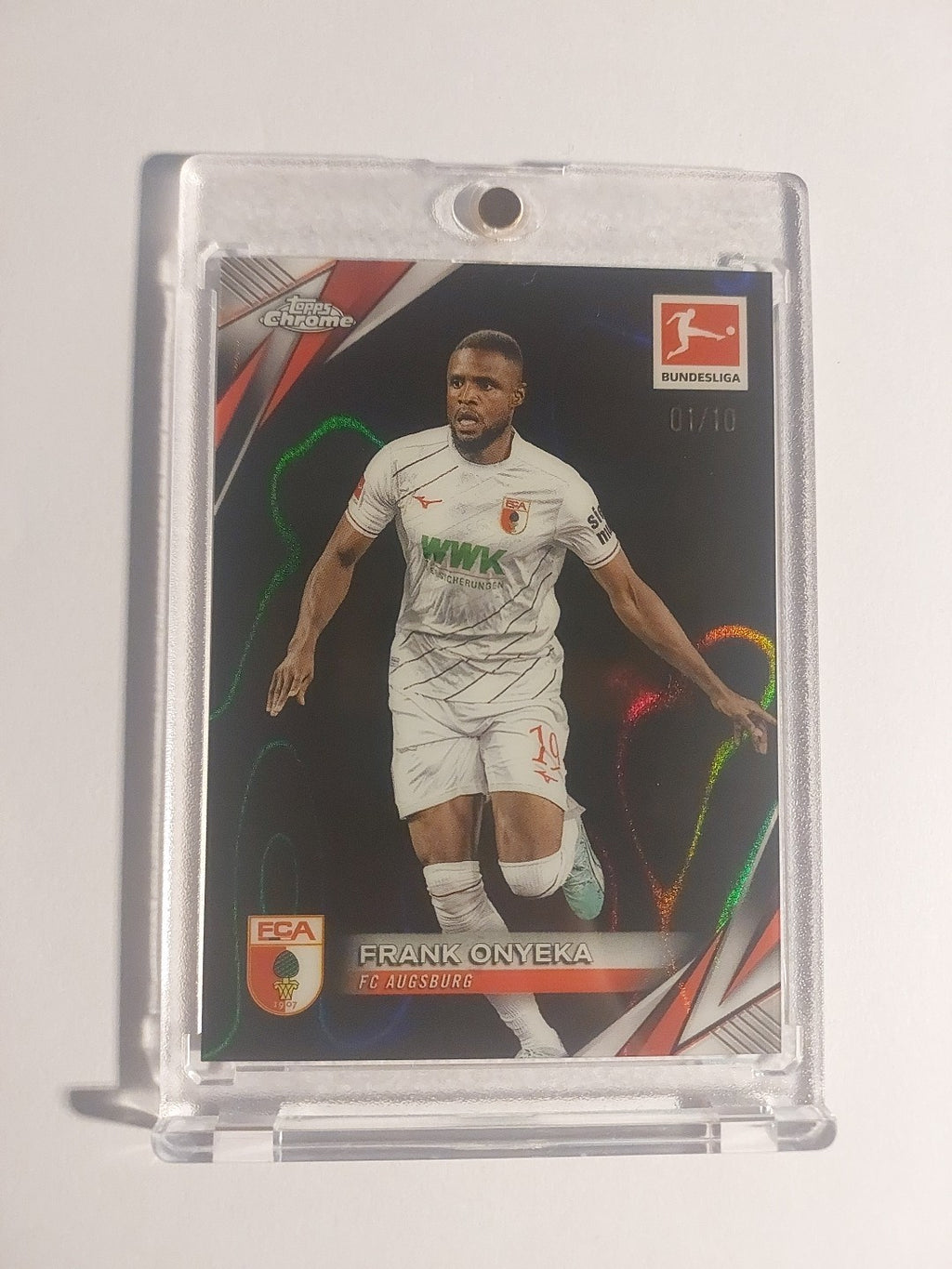 Topps Chrome Bundesliga 2024-25 Frank Onyeka Augsburg Parallel 1/10 Refractor – Bild 1