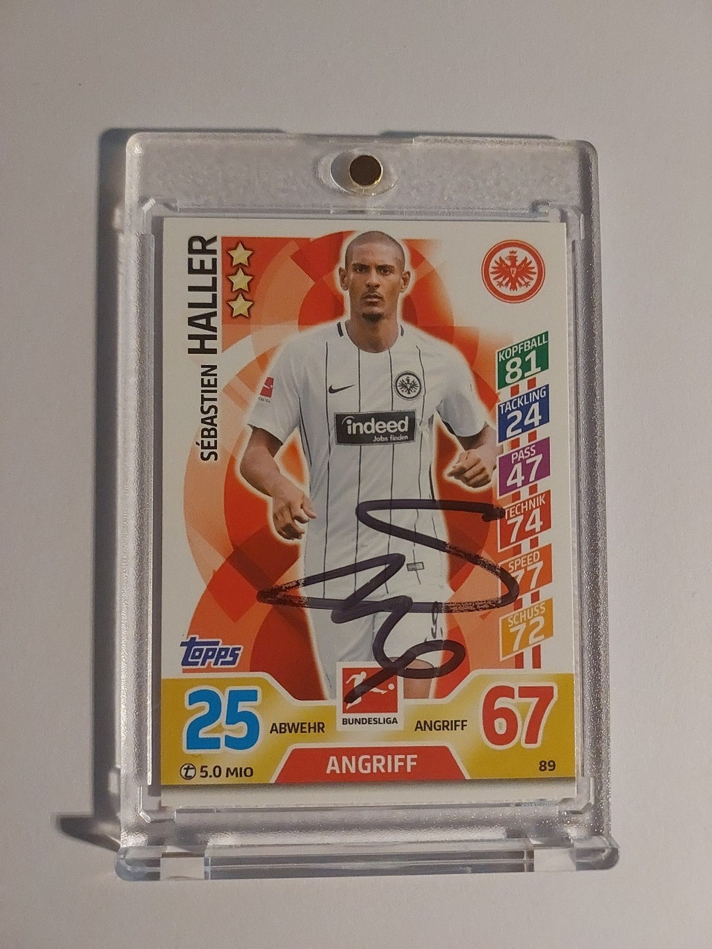 Topps Bundesliga 2017-18 Sebastian Haller Eintracht Frankfurt (On Card Auto) – Bild 1