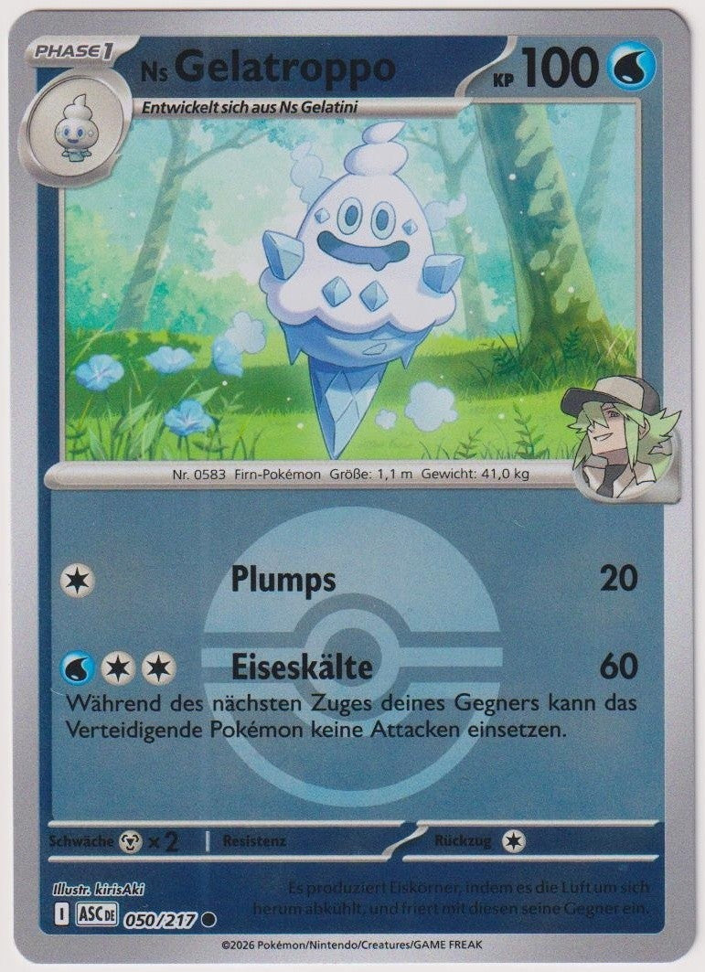 Pokemon TCG N´s Vanillish #50/217 Common (C) Reverse Holo Deutsch 2026 – Bild 1