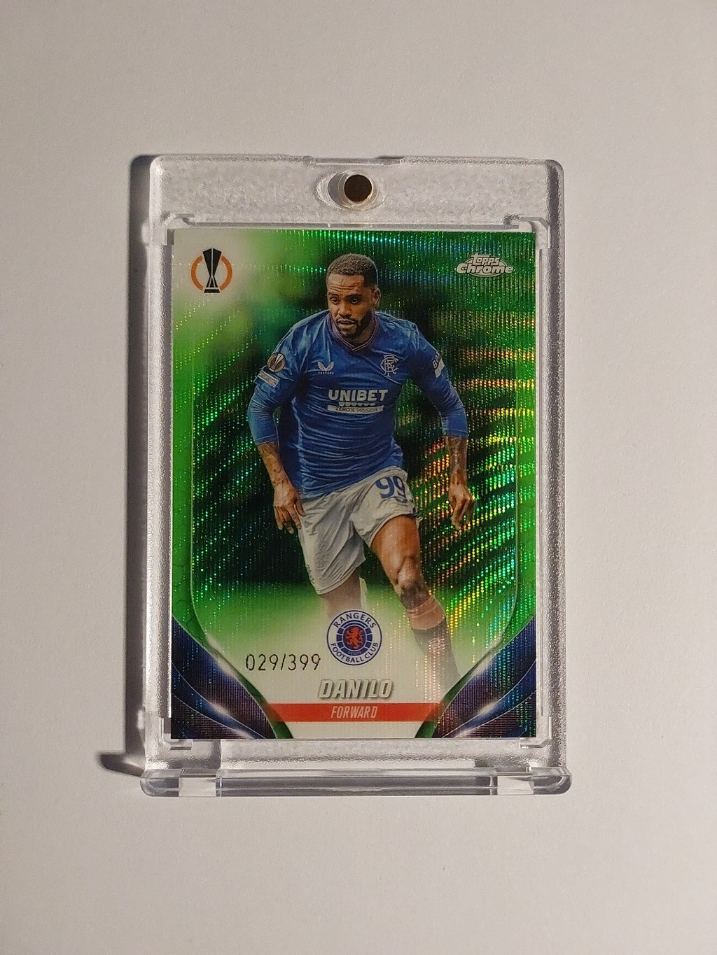Topps UCC Chrome 2024-25 Danilo Glasgow Rangers Parallel 29/399 Refractor Rare – Bild 1