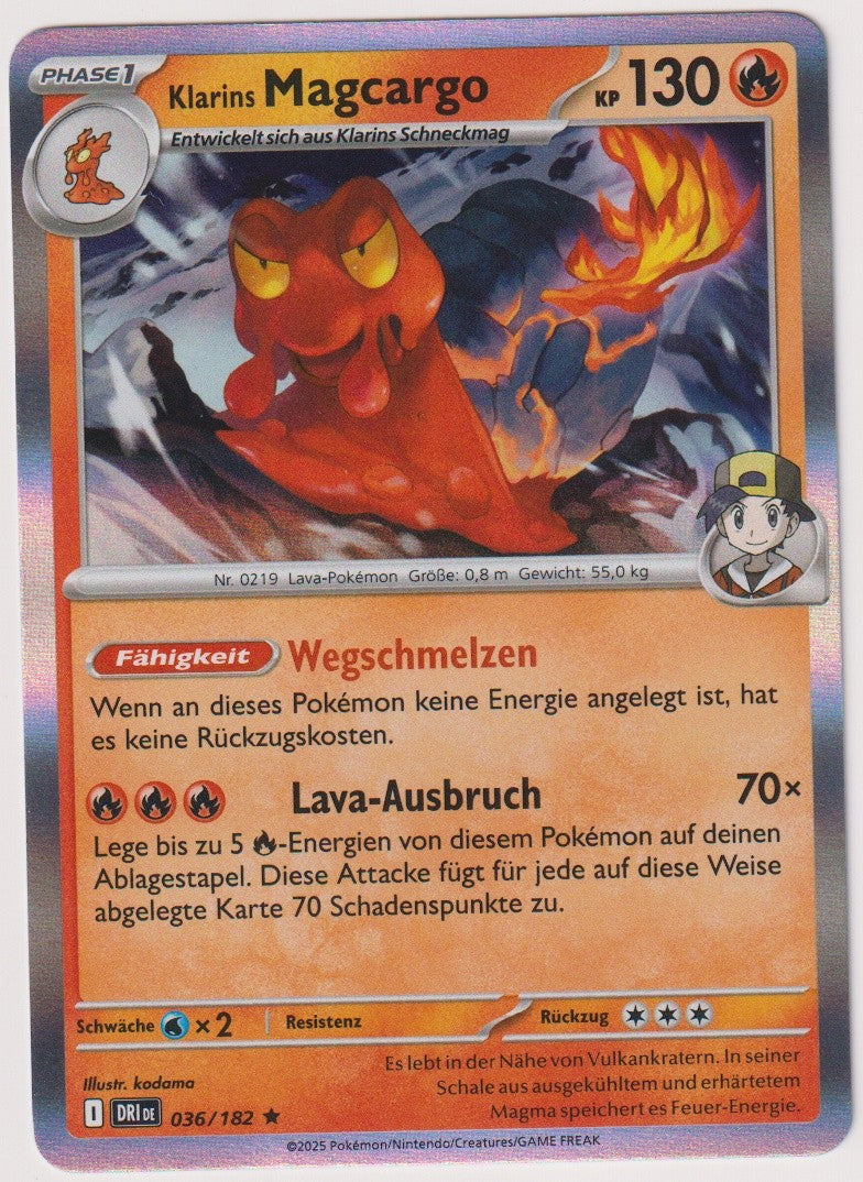 Pokemon TCG Magcargo #36/182 Rare (R) Holo Deutsch 2025 – Bild 1