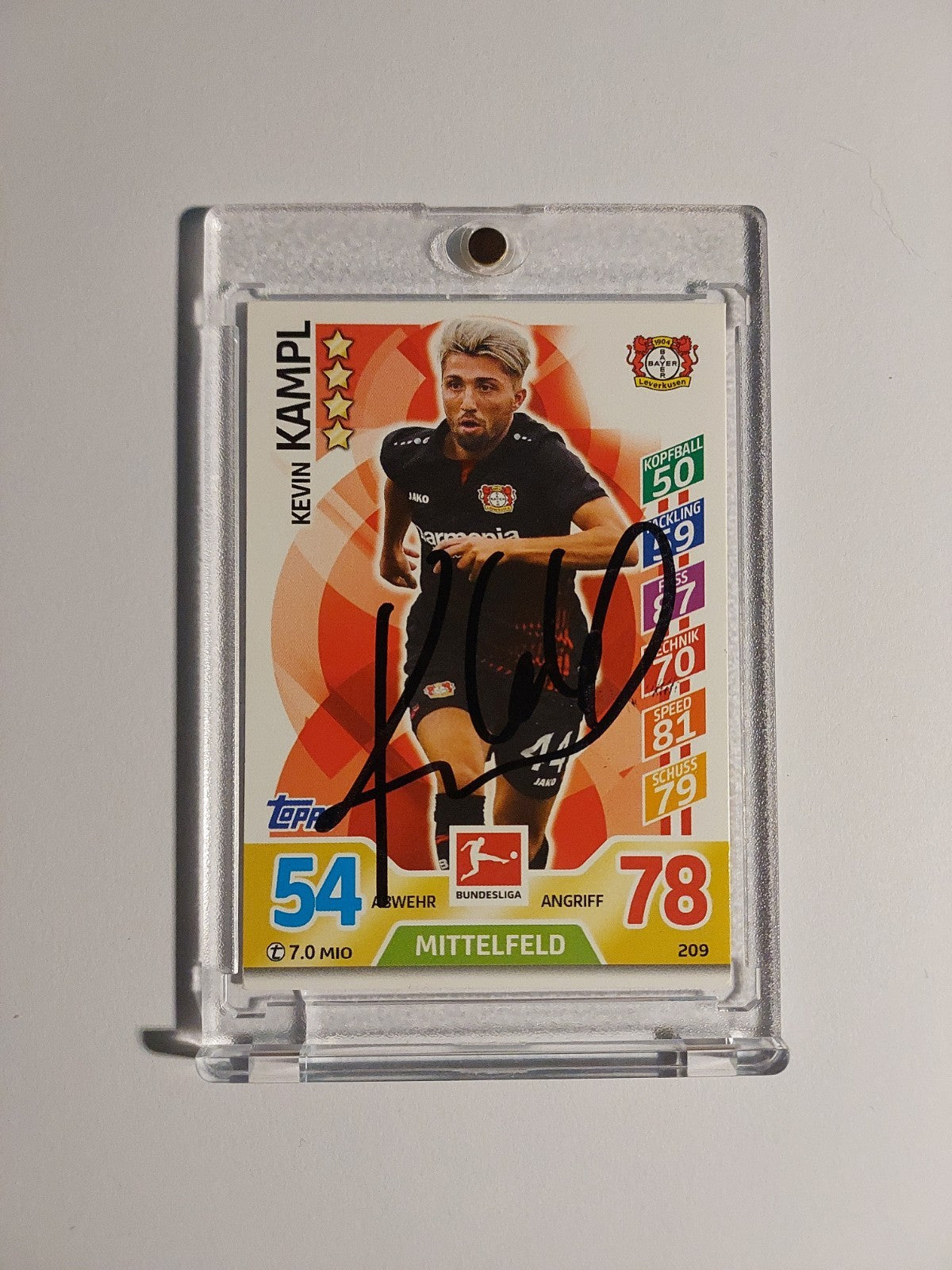 Topps Bundesliga 2017-18 Kevin Kampl On Card Auto Bayer Leverkusen Rare Parallel – Bild 1