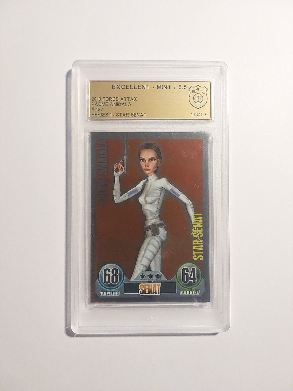 Topps Star Wars 2010 Padme Amidala Senat Republik GSG 6.5 = PSA Star Parallel – Bild 1