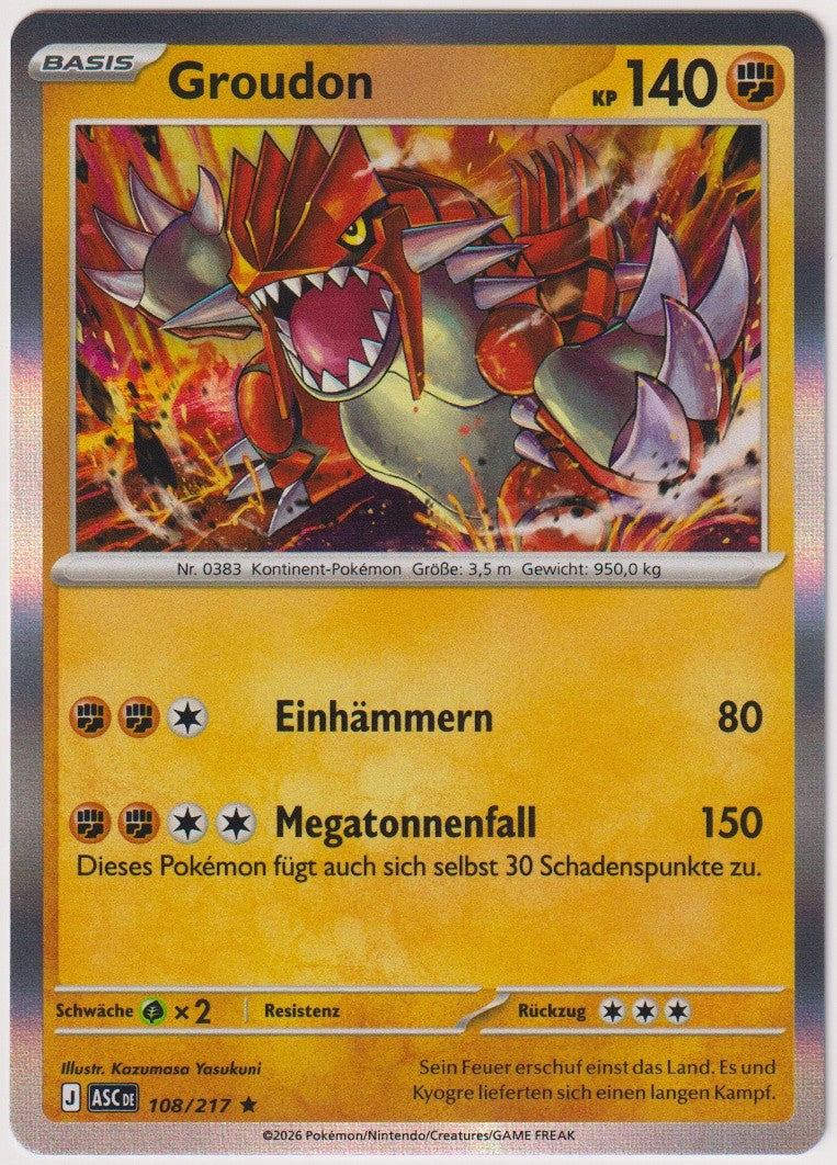Pokemon TCG Groudon #108/217 Rare (R) Holo Deutsch 2026 – Bild 1