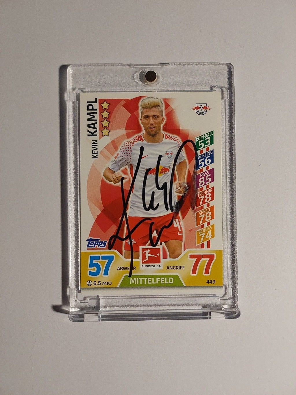 Topps Bundesliga 2018-19 Kevin Kampl On Card Auto RB Leipzig Parallel Rare Hit – Bild 1
