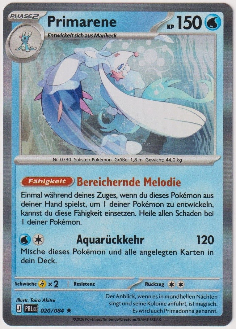 Pokemon TCG Primarina #20/084 Rare (R) Holo Deutsch 2026 – Bild 1