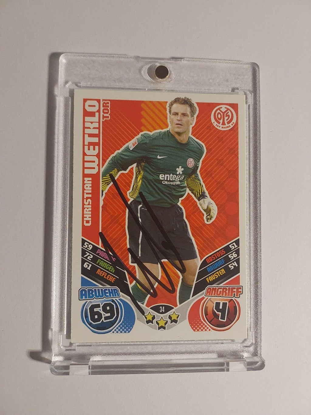 Topps 2016-17 Christian Wetklo Mainz 05 On Card Auto Parallel Ultra Rare – Bild 1