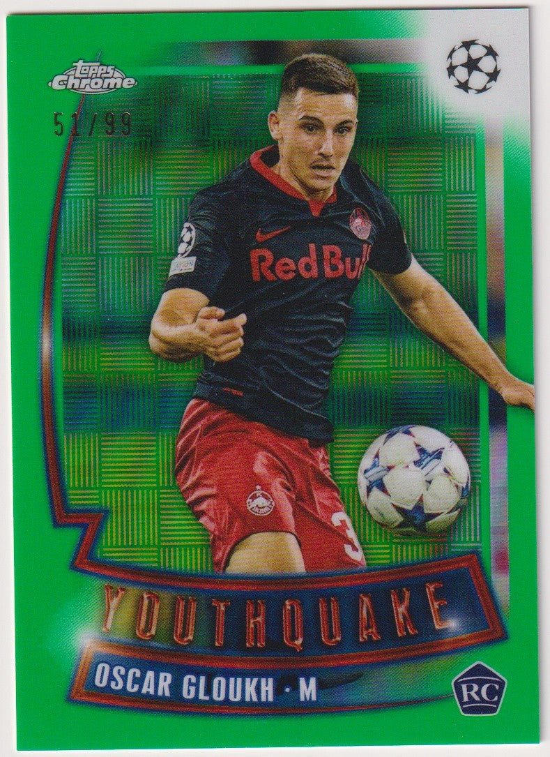 Topps Chrome 2023-24 Oscar Gloukh Rookie FC Salzburg Youthquake Parallel 51/99 – Bild 1