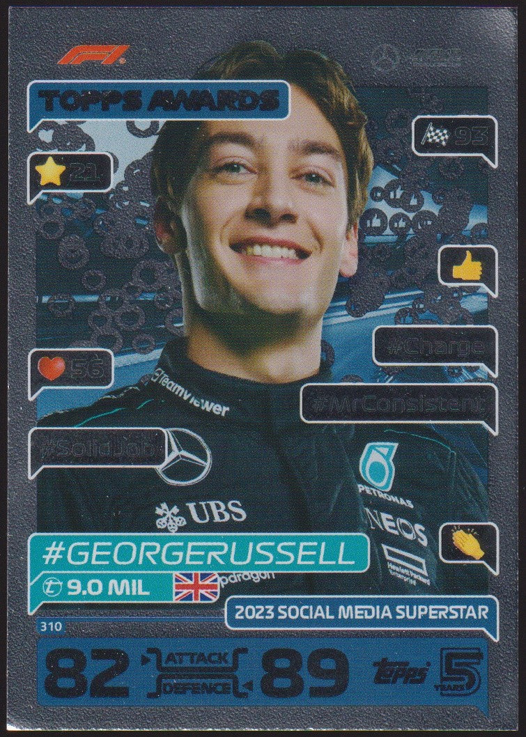 Topps 2023 George Russell Mercedes-AMG Petronas Formula One Team 2024 Parallel – Bild 1