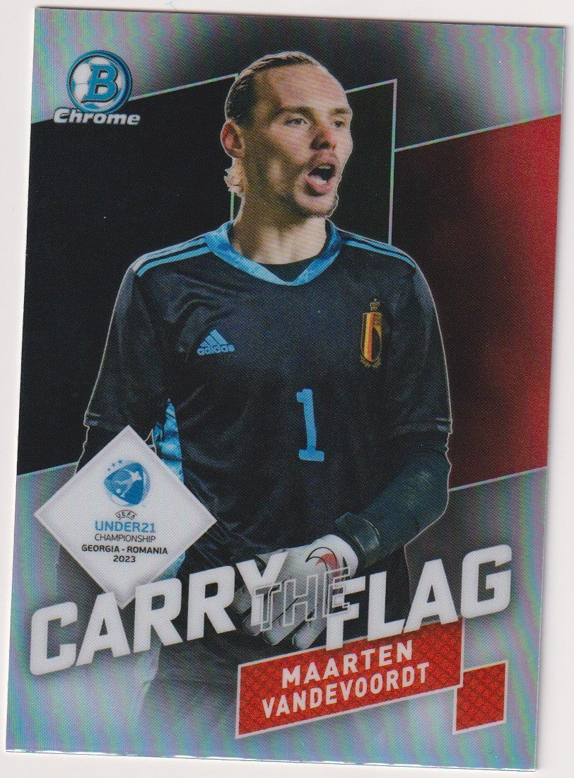Topps Chrome 2021-22 Maarten Vandevoordt Belgium Parallel Refractor Nr. CF-7 – Bild 1
