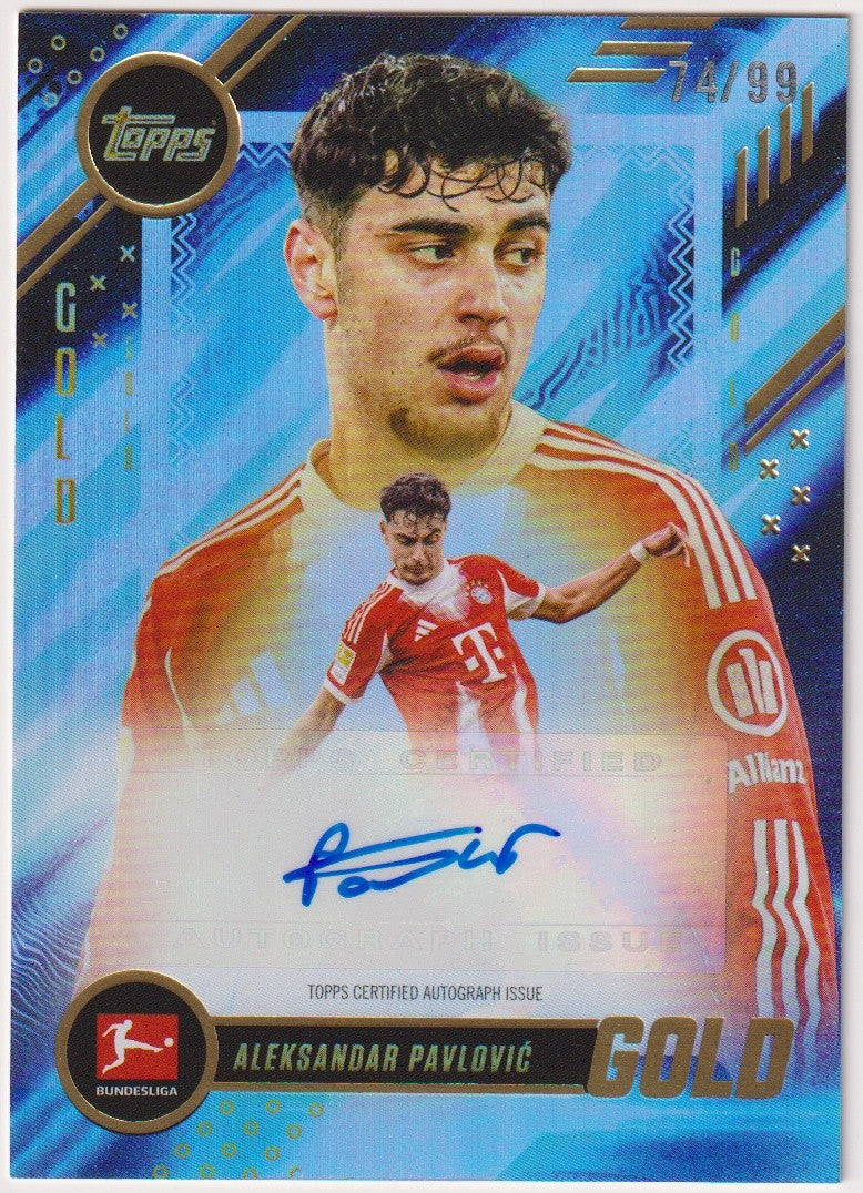Topps 2025-26 Aleksandar Pavlovic Auto Bayern München Parallel 74/99 Refractor – Bild 1