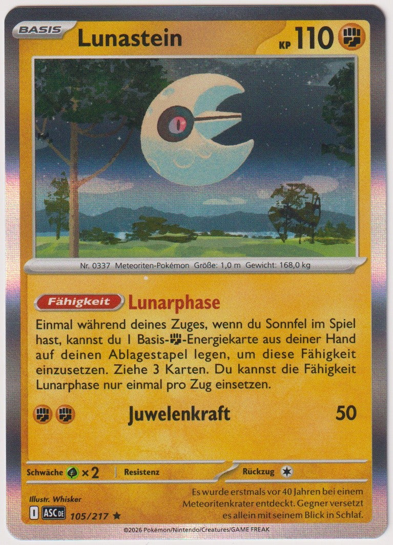 Pokemon TCG Lunatone #105/217 Rare (R) Holo Deutsch – Bild 1
