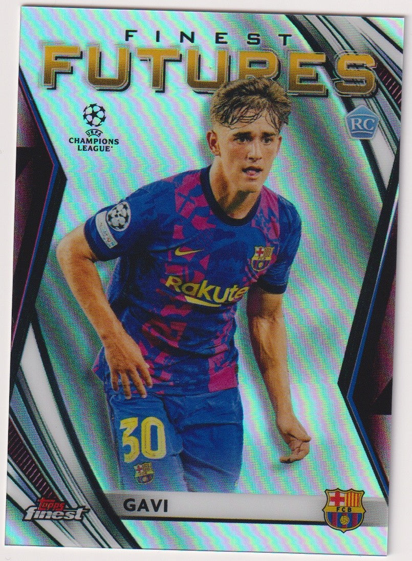 Topps Finest 2021-22 Gavi Rookie FC Barcelona UEFA Champions League Parallel – Bild 1