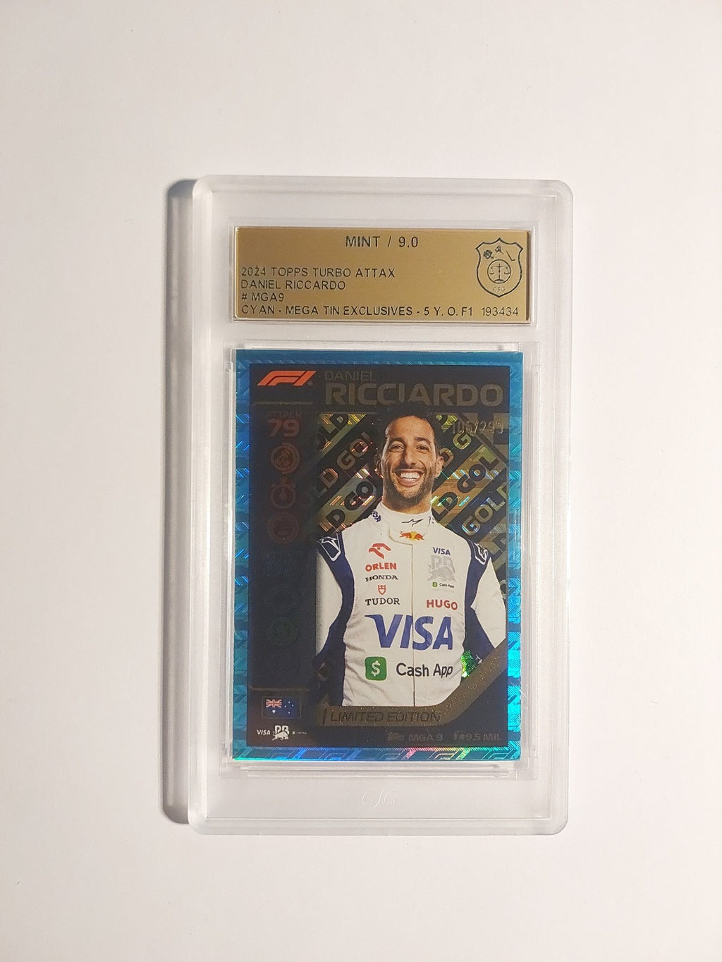 Topps Turbo 2024 Daniel Ricciardo RB Racing GSG 9 = PSA Parallel 105/299 Limited – Bild 1