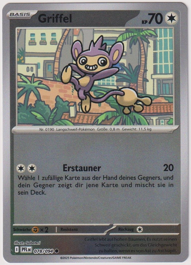 Pokemon TCG Aipom #78/094 Common (C) Reverse Holo Deutsch 2025 – Bild 1