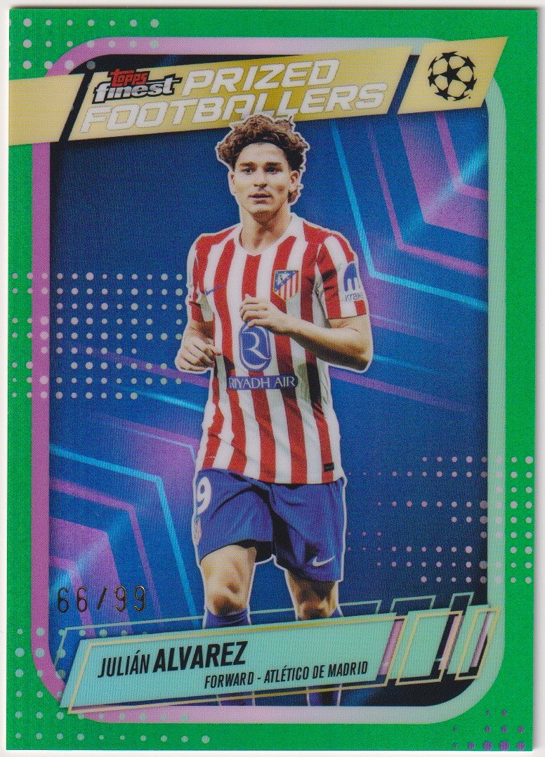 Topps 2025-26 Julian Alvarez Atletico de Madrid Parallel 66/99 Refractor – Bild 1