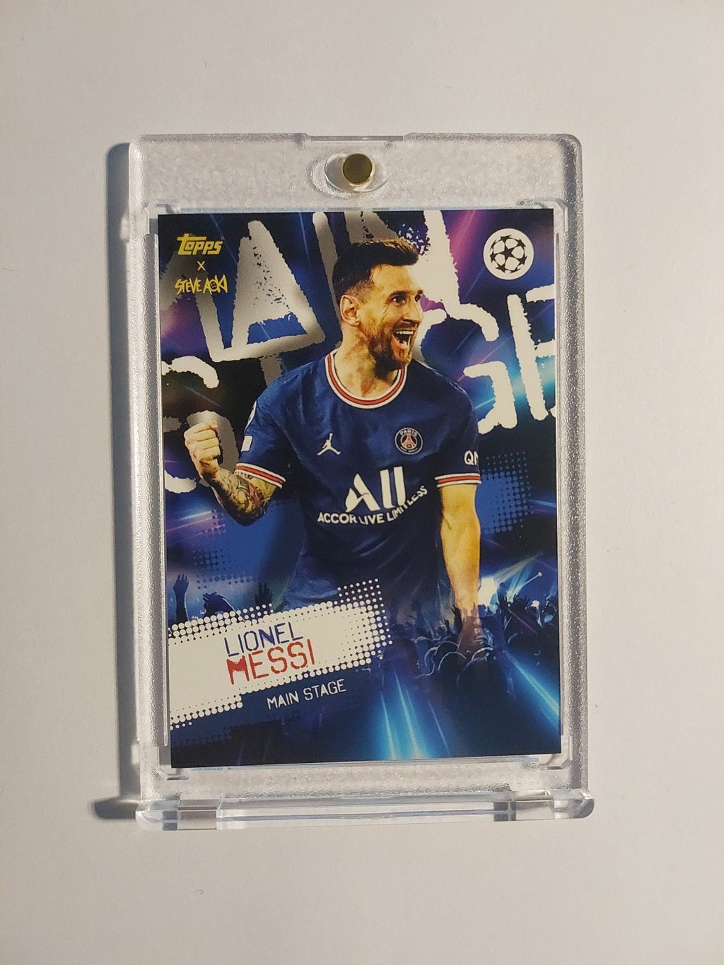Topps Steve Aoki 2021-22 Lionel Messi Paris Saint-Germain Legend Blue Parallel – Bild 1