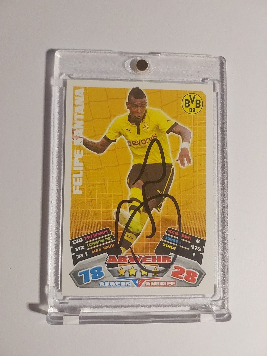 Topps 2017-18 Felipe Santana Borussia Dortmund On Card Auto Parallel Ultra Rare – Bild 1