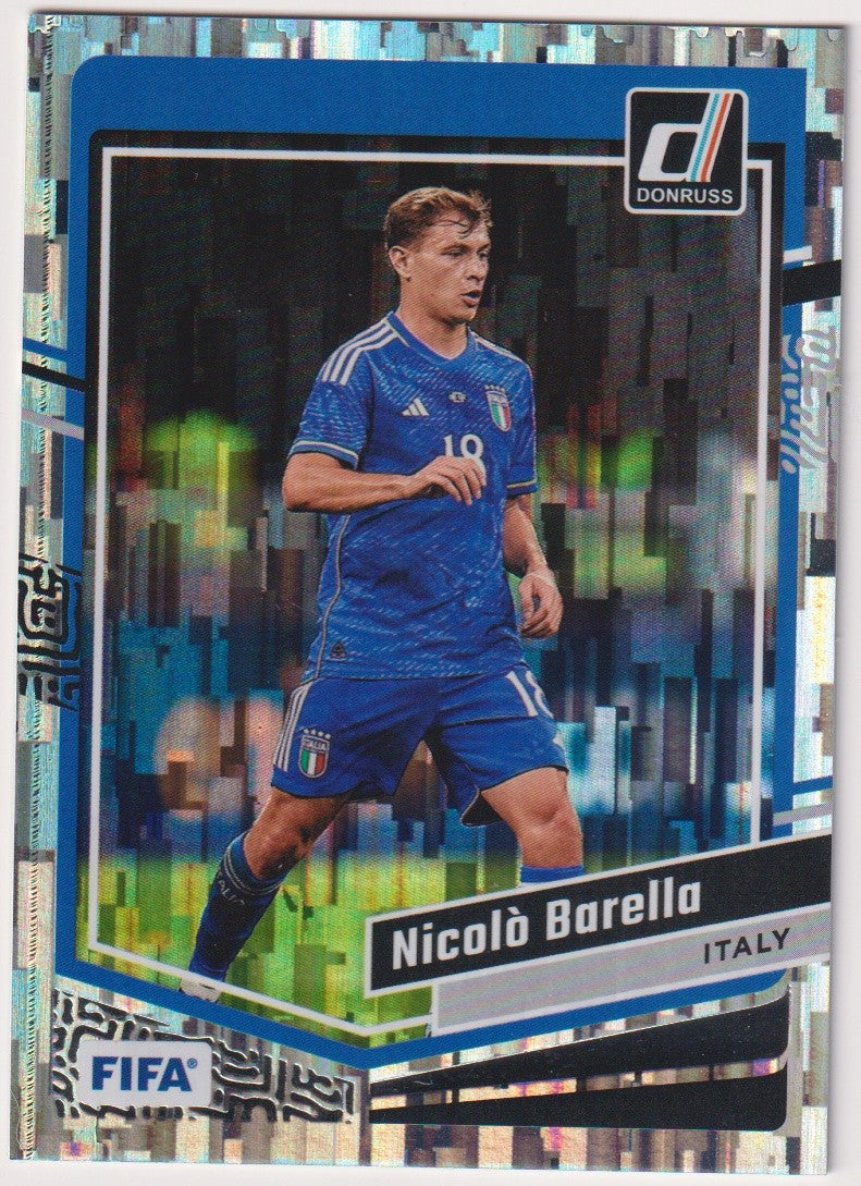 Panini Donruss 2023-24 Nicolò Barella Italien Parallel Rare Refractor – Bild 1
