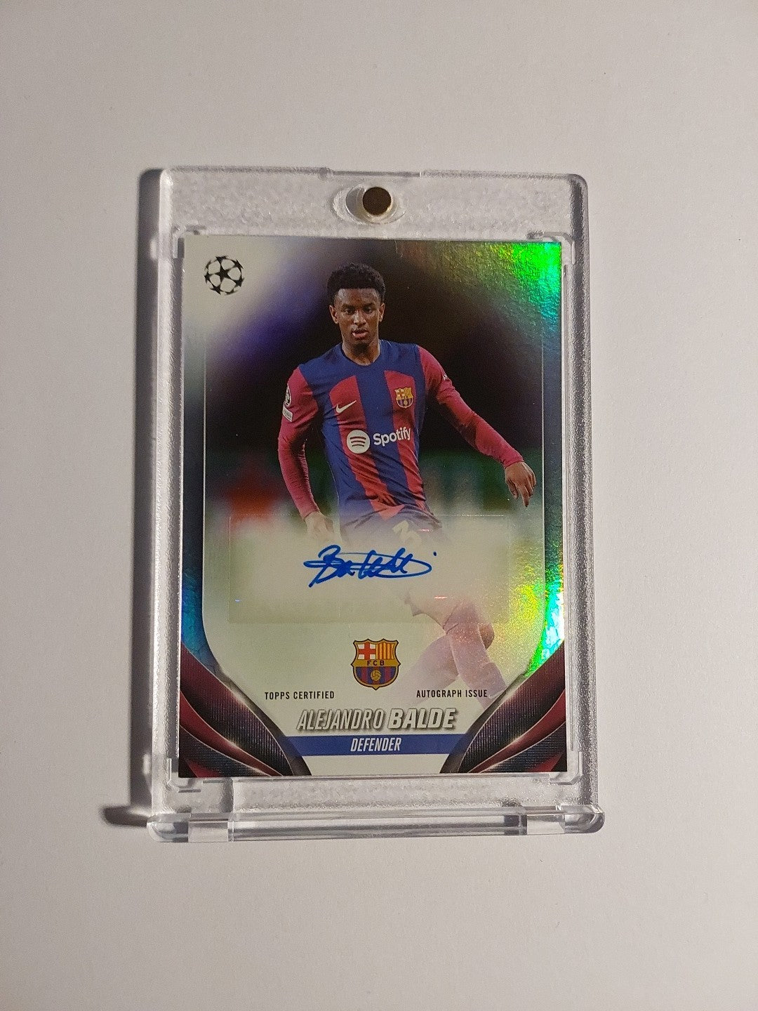 Topps UCC 2023-24 Alejandro Balde Auto Barcelona Parallel Refractor Ultra Rare – Bild 1