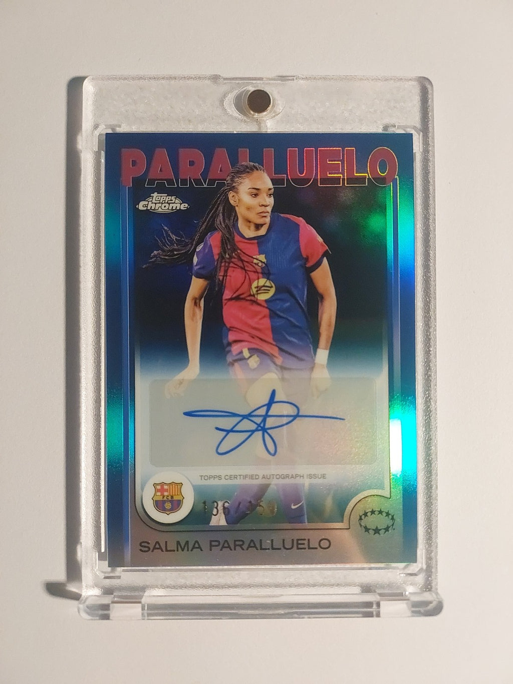 Topps UCC Flagship 2024-25 Salma Paralluelo Auto Barcelona Parallel 136/150 Rare – Bild 1
