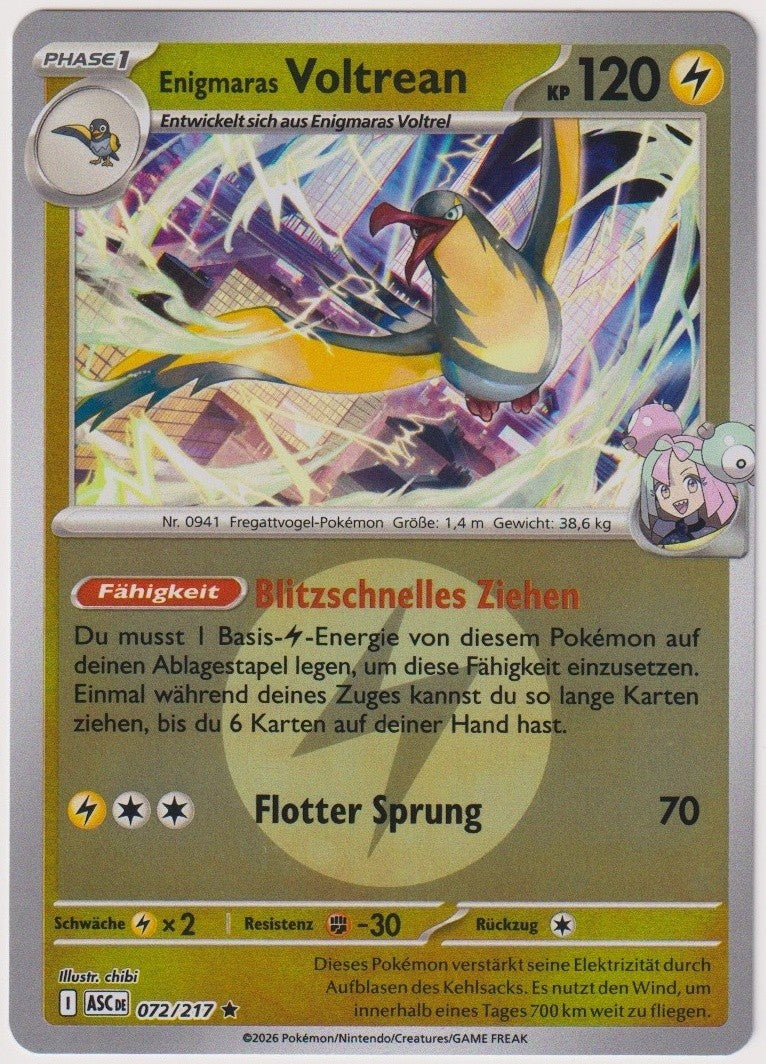 Pokemon TCG Ionos Kilowattrel #72/217 Rare (R) Reverse Holo Deutsch 2026 – Bild 1