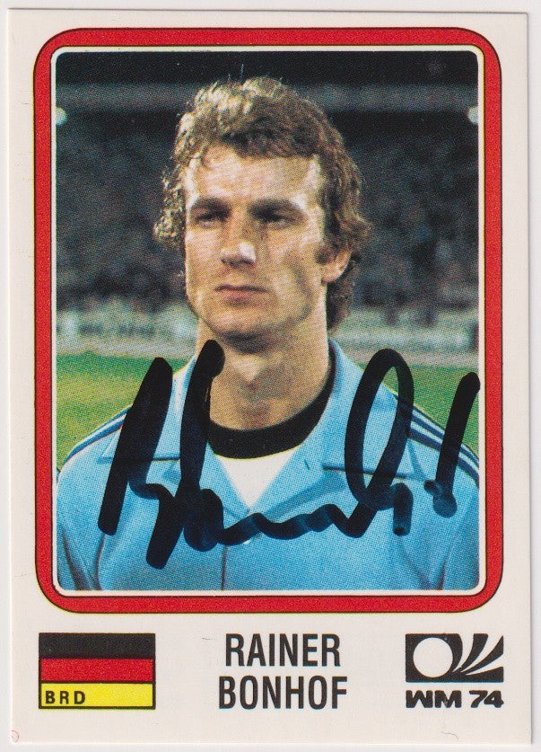 PANINI World Cup Story 1974-75 Rainer Bonhof On Card Auto Deutschland Sonric's – Bild 1