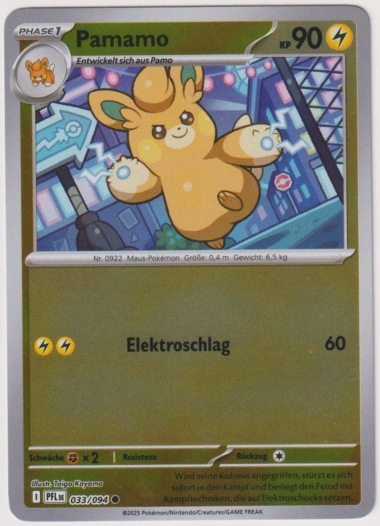 Pokemon TCG Pamamo #33/094 Common (C) Reverse Holo Deutsch 2025 – Bild 1