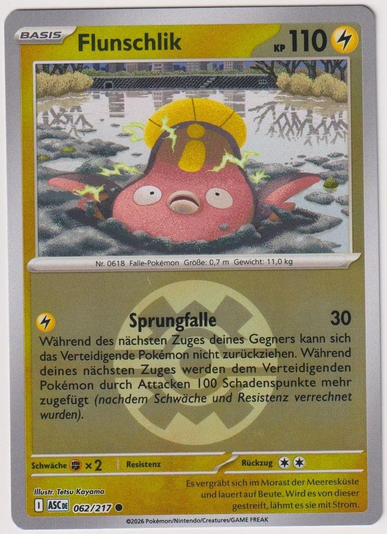 Pokemon TCG Stunfisk #62/217 Common (C) Reverse Holo Deutsch 2026 – Bild 1