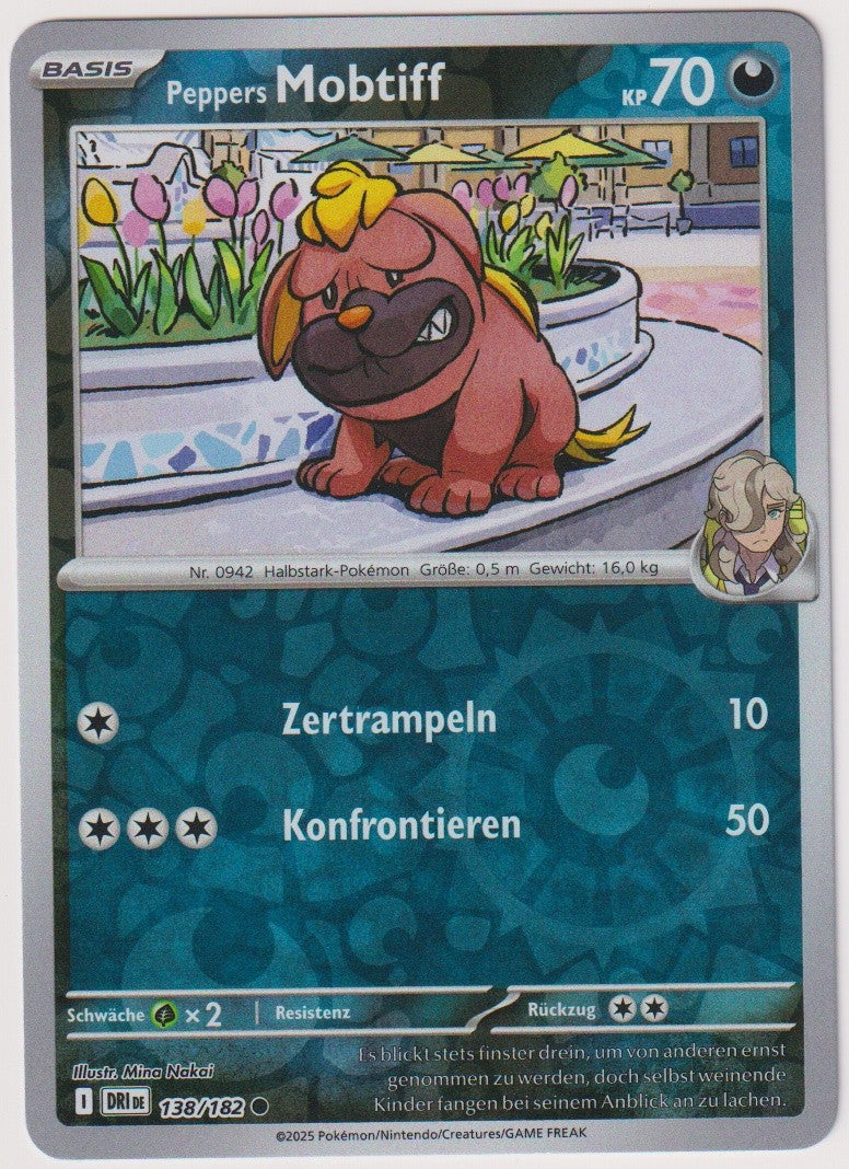 Pokemon TCG Maschiff #138/182 Common (C) Reverse Holo Deutsch 2025 – Bild 1