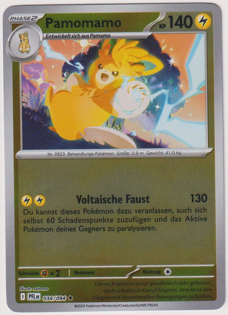 Pokemon TCG Pawmot #34/094 Rare (R) Reverse Holo Deutsch 2025 – Bild 1